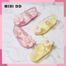 Transparent Summer Sandals Shoes Child Flower Mery Janes Plastic Jelly Shoes Girl Sandals Toe Closed 2022 New Girl Sandal
